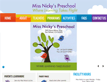 Tablet Screenshot of missnickyspreschool.com